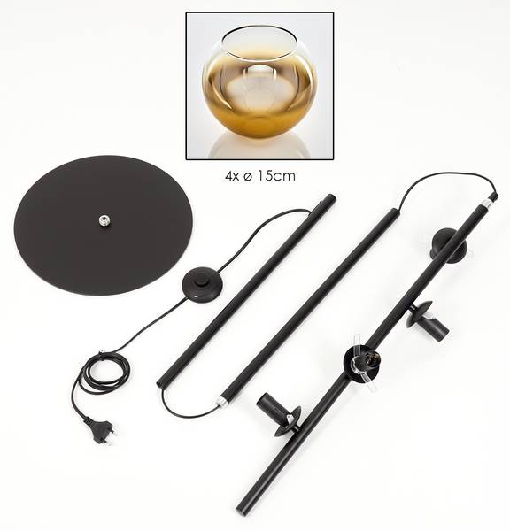 Stehlampe Cesaro Gold - Metall - 31 x 160 x 69 cm