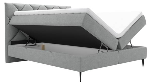 Boxspringbett Letra Schwarz - Grau - Durchmesser: 160 cm