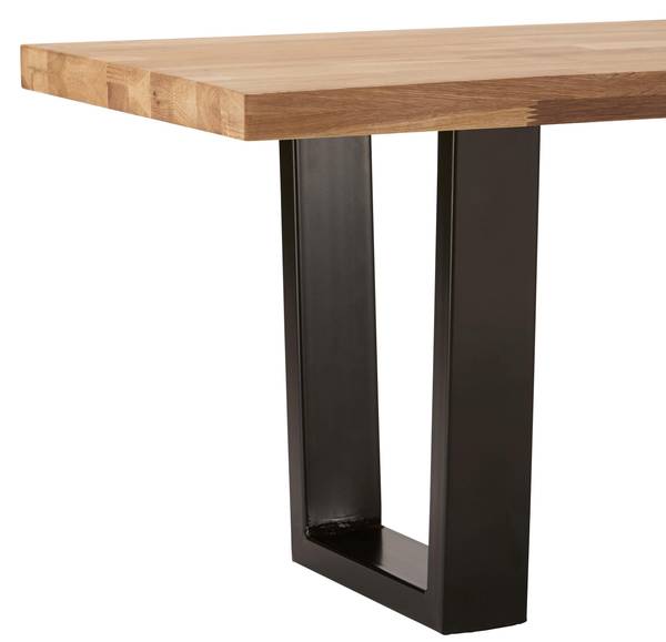 Sitzbank KAYLA Schwarz - Braun - Eiche - Eisen - 175 x 46 x 45 cm