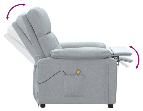 Massagestoel 3038446 grijs - polyester - 73 x 100 x 90 cm