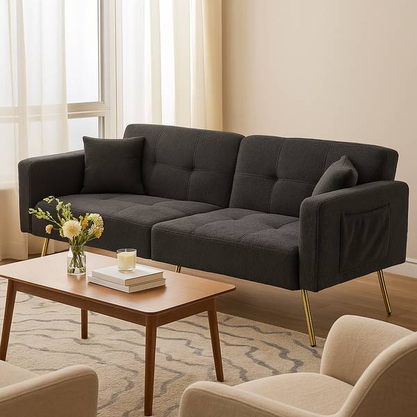 Schlafsofa Ridgewood Grau - Textil - 72 x 72 x 175 cm