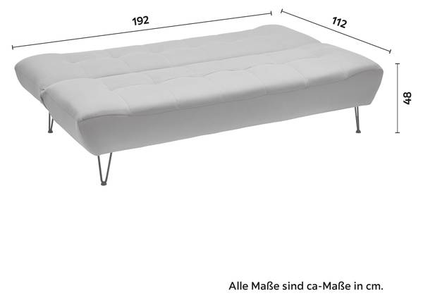 Schlafsofa GELI Grau - Metall - Massivholz - Textil - 192 x 88 x 97 cm