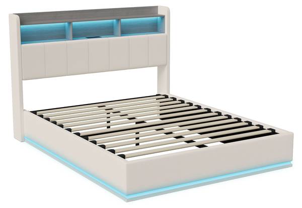 Boxspringbett Polsterbett HOAO Weiß - Metall - Massivholz - 168 x 120 x 211 cm