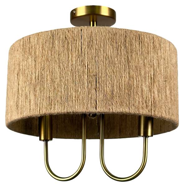 2-flammige Deckenlampe Braun - Gold - Eisen - 35 x 35 x 35 cm