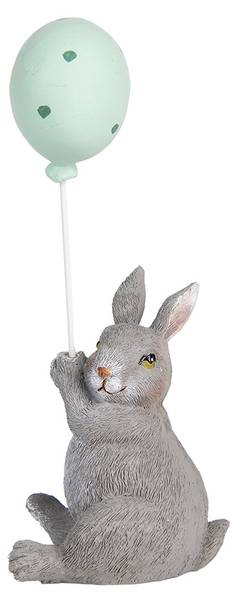 Dekorationsfigur Kaninchen Easter&Ander Grau - Kunststoff - 6 x 18 x 7 cm