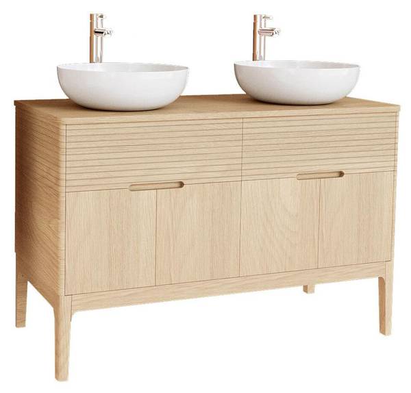 Badmöbel-Set SKINO 2-teilig Braun - Holzwerkstoff - 120 x 78 x 50 cm