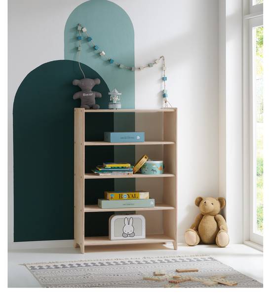 Standregal Montessori Braun - Holzwerkstoff - Massivholz - 81 x 119 x 39 cm