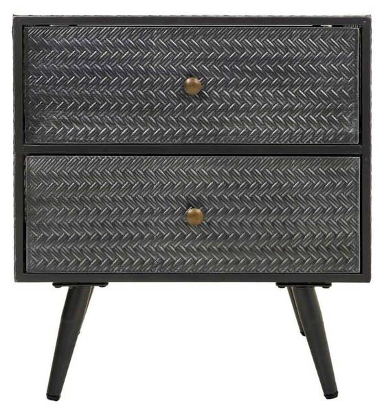 Nachttisch Illinois Grau - Metall - 50 x 56 x 30 cm