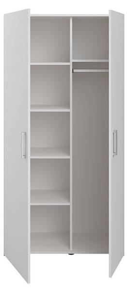 Badschrank ERKANO Braun - Weiß - Holz teilmassiv - 92 x 185 x 42 cm