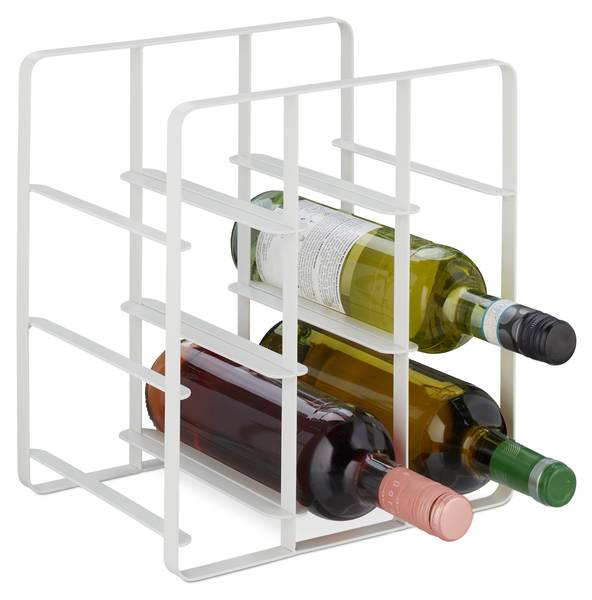 Weinregal Metall für 9 Flaschen Weiß