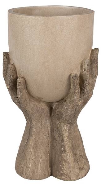 Blumentopf Hände Killasi Beige - Kunststoff - 19 x 37 x 22 cm