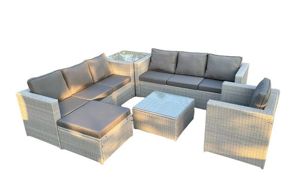 Garten Sofa Set Im Freien LG(6er-Set) Grau - Webstoff