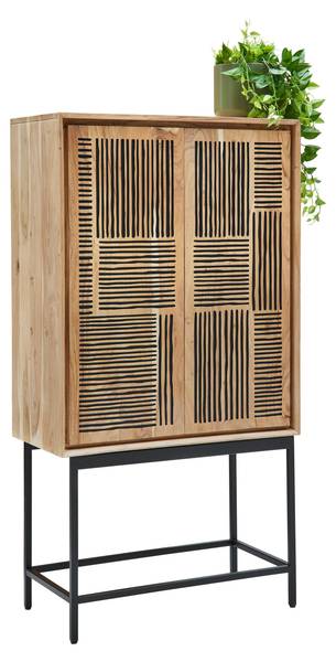 Highboard TARIM Schwarz - Braun - Metall - Holz teilmassiv - 80 x 150 x 40 cm