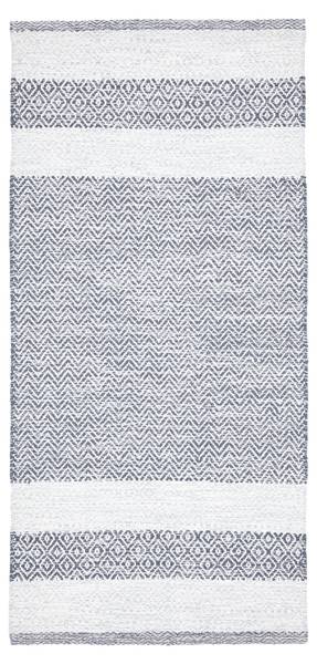 Handwebteppich ELISA Grau - Holzwerkstoff - 80 x 1 x 150 cm