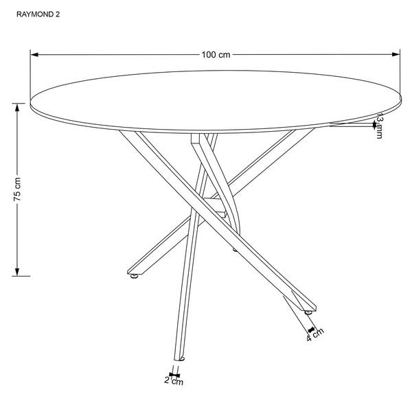 Esstisch Raymond Schwarz - Klarglas - 100 x 73 x 100 cm