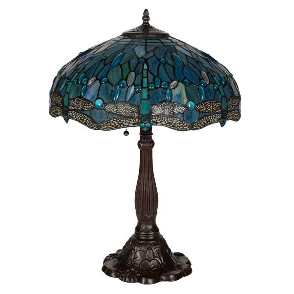Tiffany Tischlampe Libellen 7039 Weiß - Glas - 40 x 57 x 40 cm
