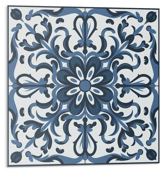 Fliesen Blumen Ornament 4er Set 50 x 50 cm