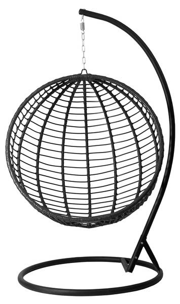 Hängesessel Amara Beige - Schwarz - Grau - Metall - 111 x 195 x 105 cm