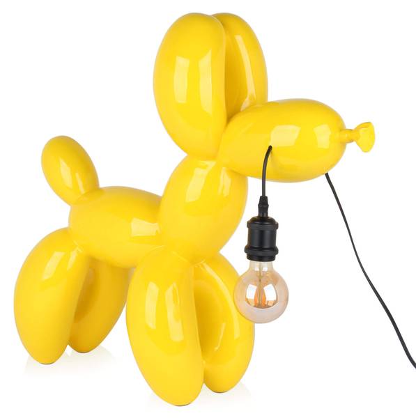 Lampe "Chien ballon Jaune - Polyrésine - Résine - 64 x 62 x 23 cm