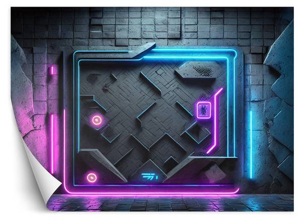 Fototapete Neon Futuristische Abstrakt 150 x 105 cm