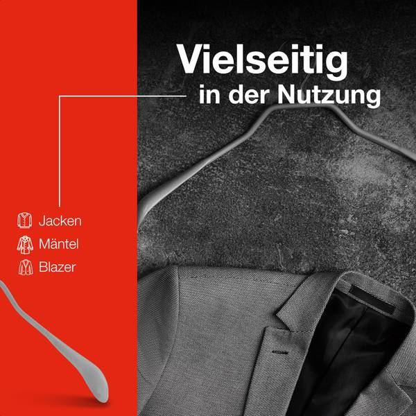 Metallbügel Bodyform 10er-Set Silber - Tiefe: 46 cm - Anzahl Teile im Set: 10