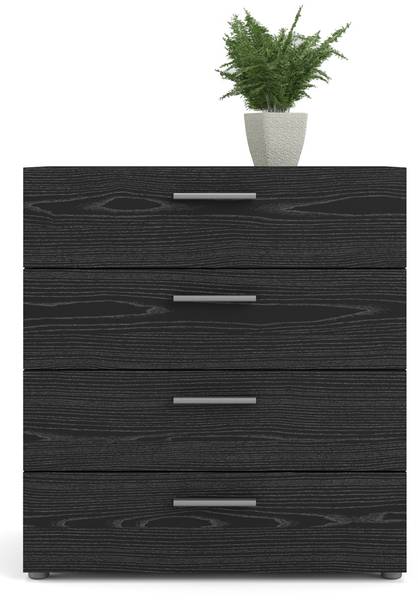 Commode Petra Noir - En partie en bois massif - 81 x 69 x 41 cm