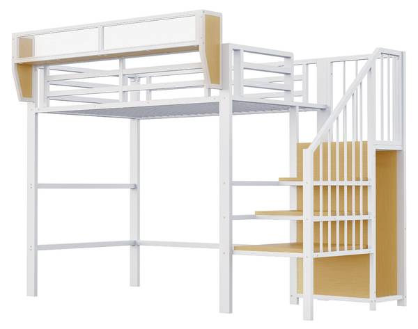 Hochbett AtticSHEF Ⅰ Weiß - Breite: 95 cm