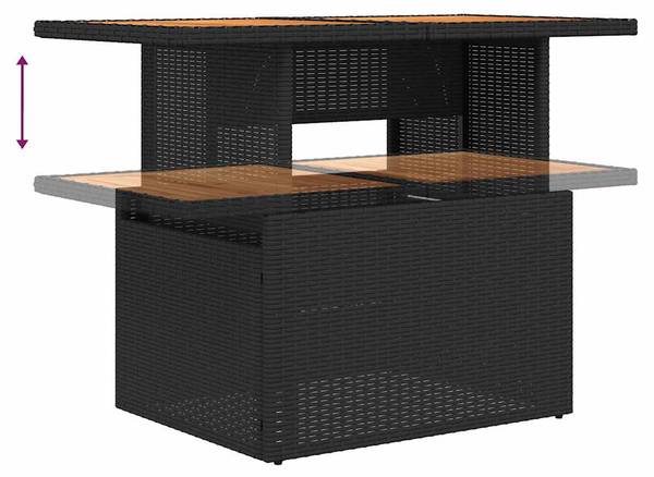 Tuin Bankstel 3037044-4 set van 6 zwart - crèmekleurig