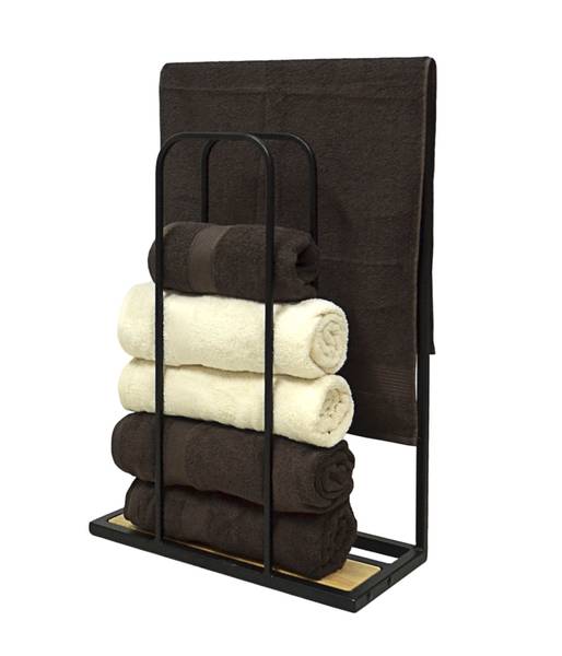 Handtuchständer aus Holz und Metall Loft Braun - Eiche - 50 x 75 x 22 cm
