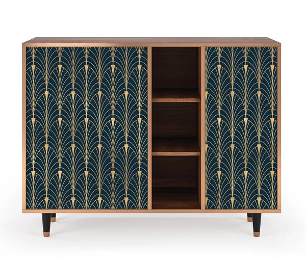 Sideboard BS2 Walnuss Schwarz - Holzwerkstoff - 125 x 98 x 48 cm