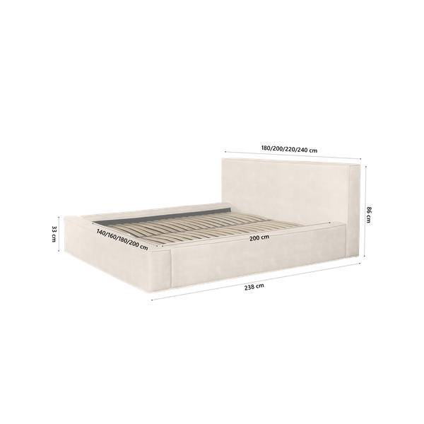 Polsterbett MUMMO Creme - Breite: 200 cm