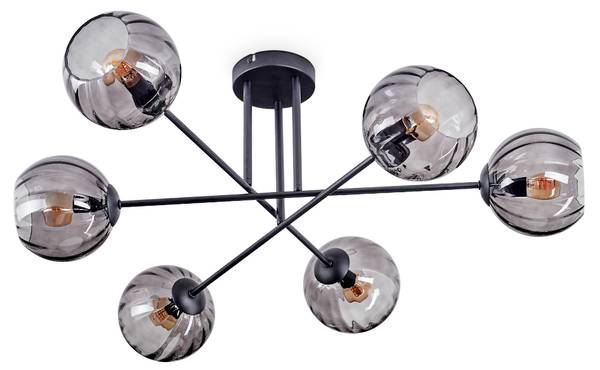 Deckenleuchte Cesaro Grau - Aluminium - Klarglas - 28 x 29 x 36 cm