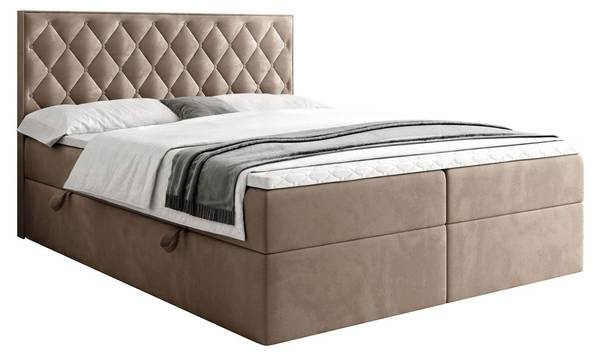 Continentaal bed INEZ beige - Ligoppervlak breedte: 140 cm