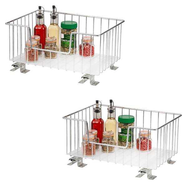 Korbauszug 60128 2er Set Silber - Metall - 40 x 20 x 29 cm