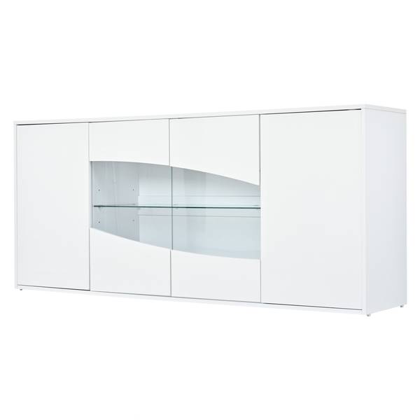 Sideboard Electra Ⅱ Weiß - Holzwerkstoff - Glas - 160 x 70 x 35 cm