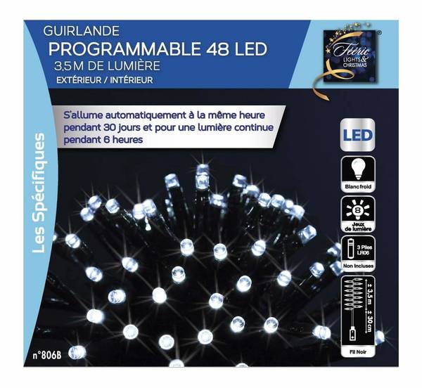 programmierbare LED-Lichterkette 3,50 m Weiß - Kunststoff - 1 x 3 x 350 cm