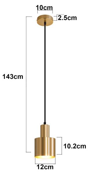 Pendelleuchten Linton Gold - Metall - 10 x 143 x 12 cm