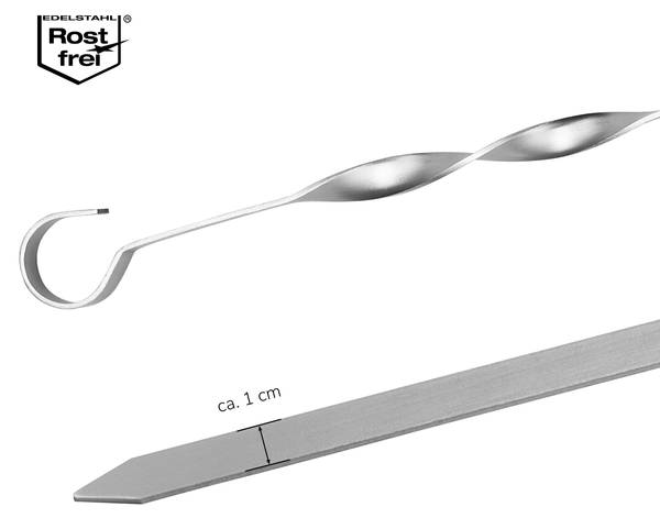 Grillspieße 14115 (10er-Set) Silber - Metall - 1 x 39 x 1 cm