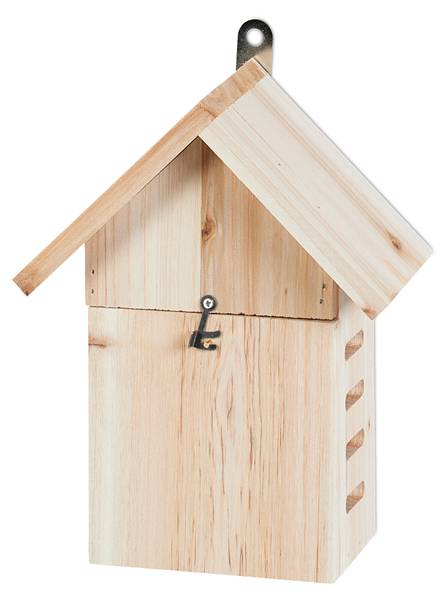 Marienkäferhaus aus Holz Braun - Silber - Holzwerkstoff - 18 x 23 x 10 cm