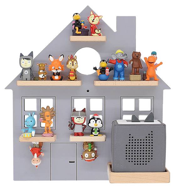 Wandregal Haus Grau - Holzwerkstoff - 42 x 44 x 19 cm