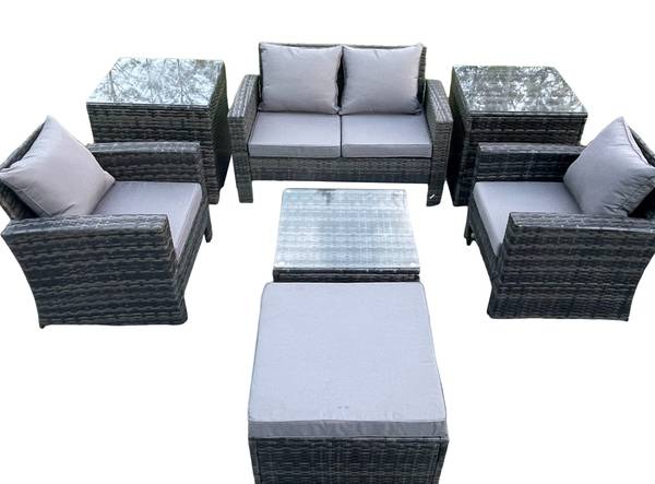 Lounge Gartenmöbel Set I(7er-Set) Grau - Webstoff - 70 x 74 x 124 cm