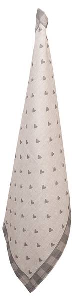 Geschirrtuch Herzen LOVING CHIC Beige - Textil - 70 x 70 x 50 cm