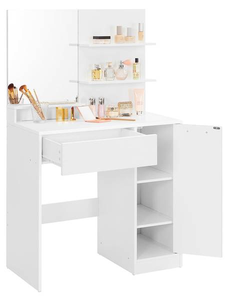 Schminktisch Castries Weiß - Holzwerkstoff - 40 x 132 x 80 cm