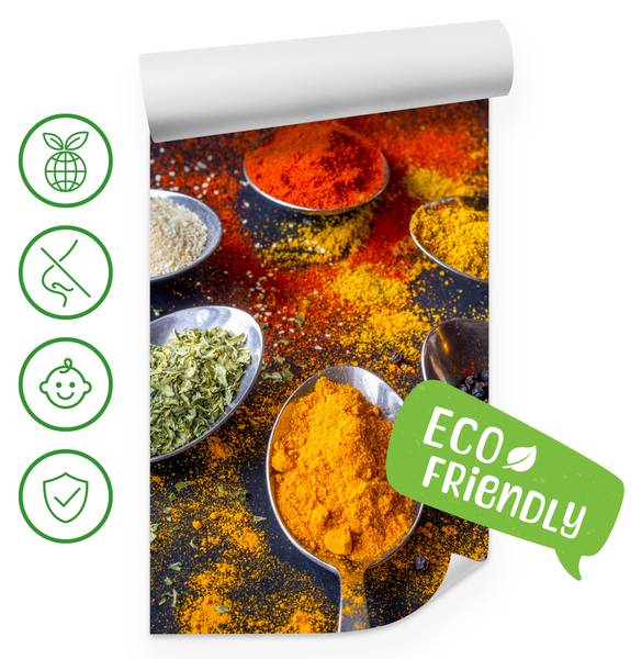 Fototapete Gewürzlöffel Curry Kurkuma 250 x 175 x 175 cm