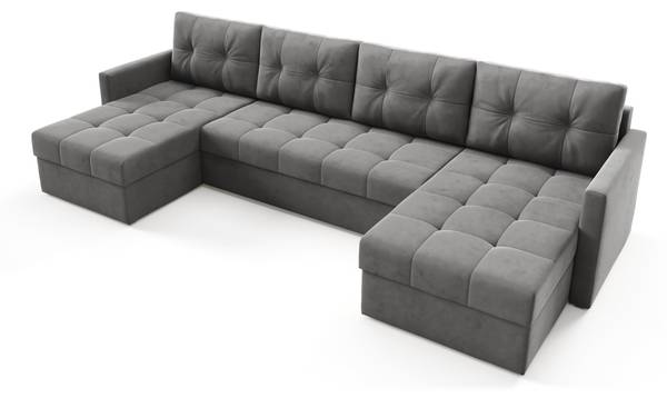 Ecksofa U OLIVIA DL Dunkelgrau