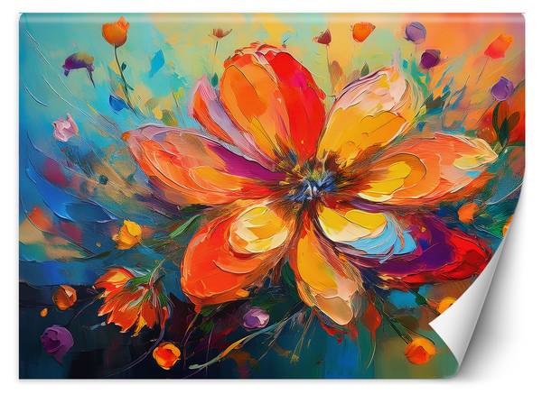 Papier peint fleurs abstraction 200 x 140 cm