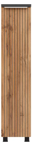 Midischrank JAKARTA Schwarz - Braun - Holzwerkstoff - 30 x 130 x 35 cm