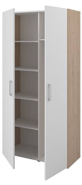 Badschrank ERKANO Braun - Weiß - Holz teilmassiv - 92 x 185 x 42 cm