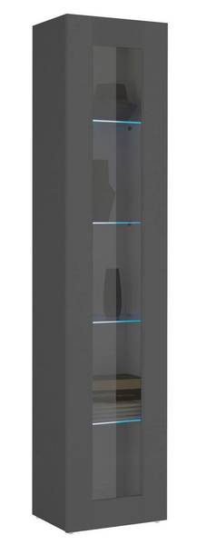 Vitrine Arnika Grau - Holzwerkstoff - 40 x 180 x 30 cm