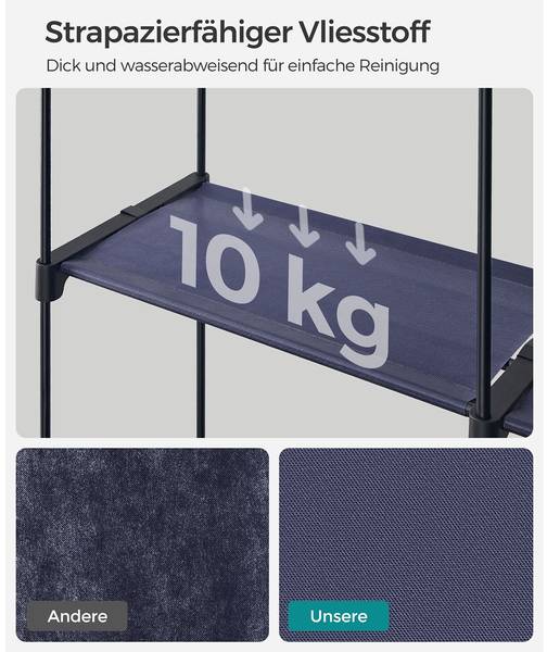 Stoffschrank Freetown Blau - Kunststoff - 140 x 174 x 43 cm